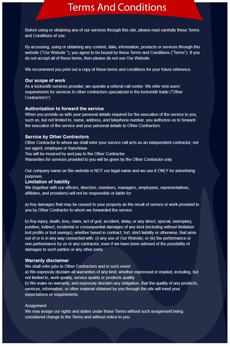 Vienna Locksmith Store Vienna, VA 703-663-7272 - TermsAndConditions-3